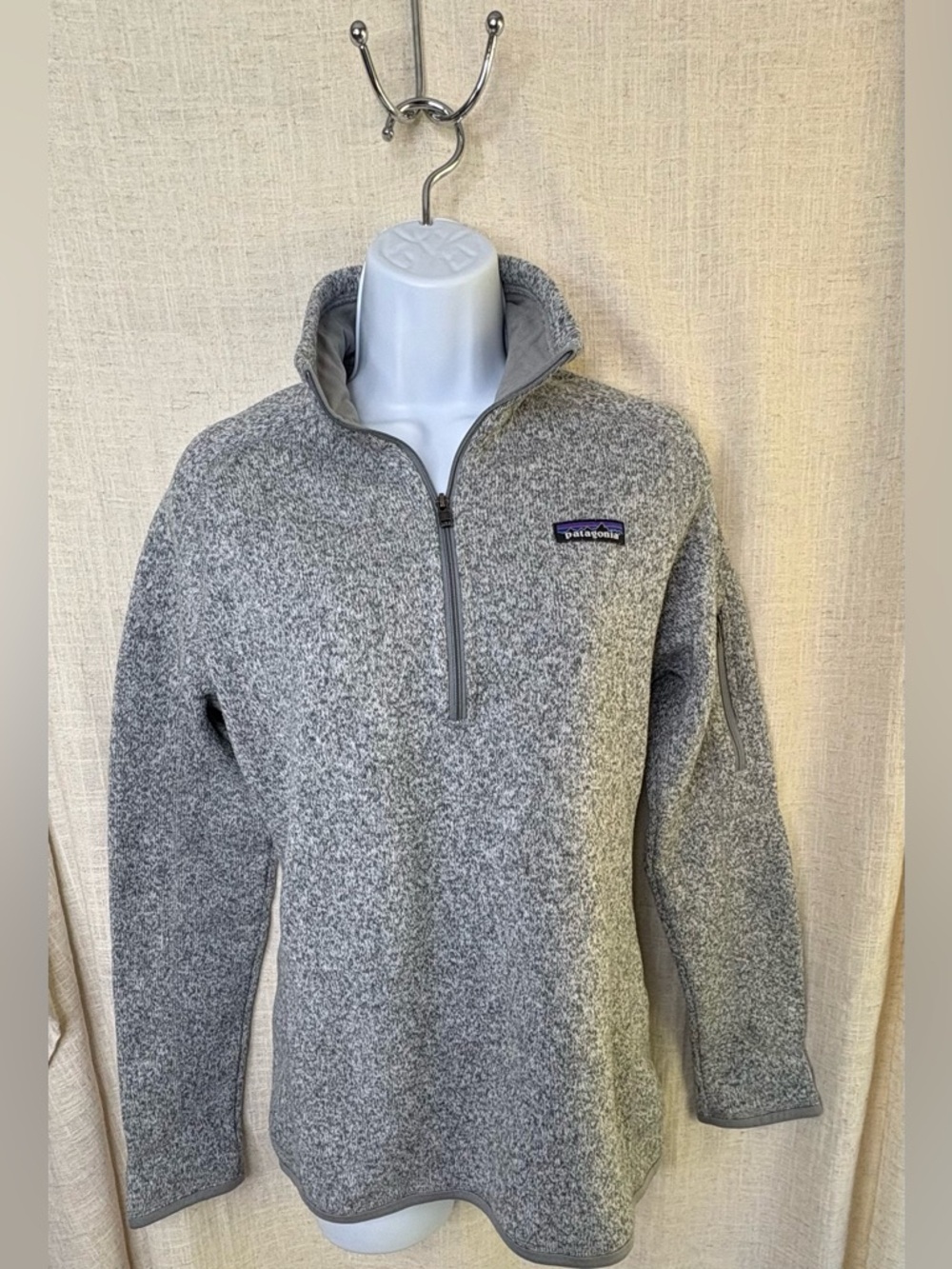 Patagonia Better Sweater 1/4 Zip Fleece Pullover Birch White Women’s M